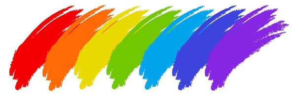 Rainbow color strokes. Multicolored brushes. Rainbow palette. vector