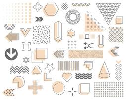 Set of geometric shapes. Memphis design, retro elements for web, sale. Geometric shapes. vector