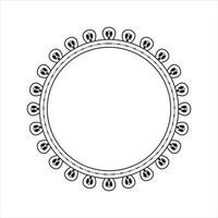 Circular Frame Text Borders Decorative Pattern Outline Illustration in Form of Mandala for Mehandi Lineal Style Art vector