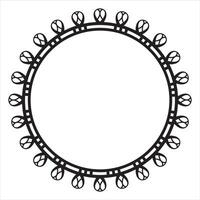 Decorative Pattern Circular Text Frame in Form of Mandala for Mehandi Text Borders Outline Illustration Lineal Style Art vector