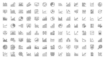 Graphs and charts icon set. Statistics and analytics icon. Statistic and data, charts diagrams, money, illustration. Growing bar graph icon set. vector