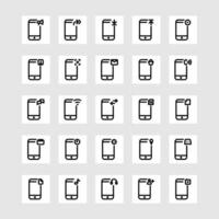 25 Collection of Smartphone Activity Icons with Line Style vector