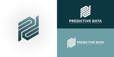 The dynamic logo design features the initials PD creatively integrated within a striking hexagonal shape, creating a unique symbol that evokes a sense of innovation, precision, and technology. vector