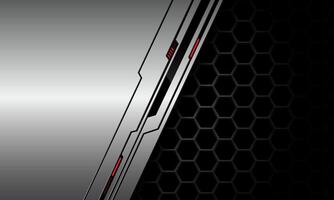 Abstract silver cyber red light power black blank space technology futuristic style design modern background vector