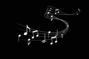 white musical notes abstract background . vector