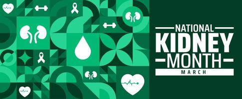 National Kidney Month geometric shape pattern background banner vector