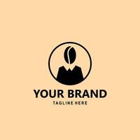 logo of a man in a tie with a coffee head vector