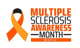 Multiple Sclerosis Awareness Month background banner or poster design template. observed every year in March. Holiday concept. Use to any Template, card, poster, placard, template. vector