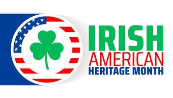 rish American Heritage Month background banner or poster design template. observed every year in March. vector