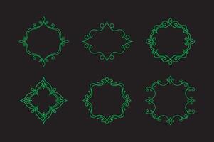 Flourish and swirl border line designs collection for creative project vector