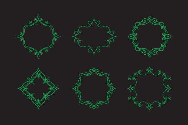 Flourish and swirl border line designs collection for creative project