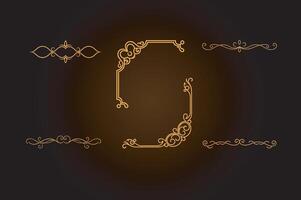 Classic and decorative border line elements for graphic design vector