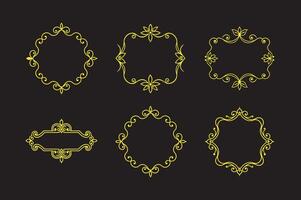 High quality ornamental border line elements bundle vector