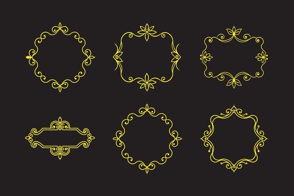 High quality ornamental border line elements bundle