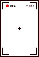 Illustration of recorder in vertical 9x16 ratio frame. Camcorder ui overlay. vector