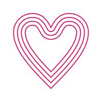 Cursive shape heart pink lines vector
