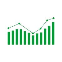 Green financial statistics chart vector