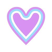 90s colors styled heart, cursive heart pink vector