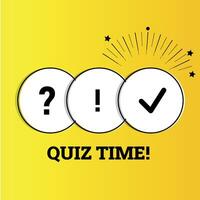 Quiz time, question mark banner design vector