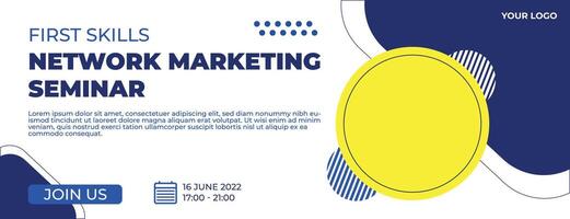 Network Marketing Seminar banner template design for webbing, marketing, online class program, etc vector