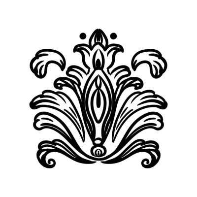 Baroque vintage element with arabesque and flourish motif. Sketch of ornate design element. Hand drawing vintage baroque style. Isolated engraving illustration. For decoration, print and design