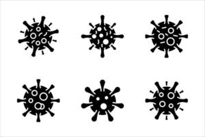 icon set of viruses and bacteria, on a white background. vector
