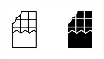 collection of chocolate bar icons, signs and symbols, on white background. vector