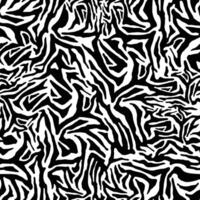 Zebra fur stripe skin, animal print. Repeating texture. Black and white seamless background vector