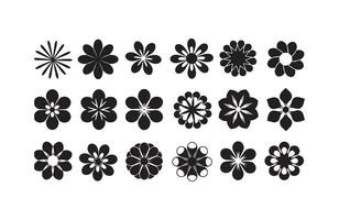 Modern Petal Symbol Set in Various Styles vector