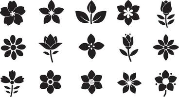 Beautiful Blossom Shape Icon Bundle vector