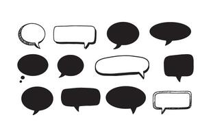 Thick Line Hand Speech Bubble Set vector