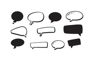 Sketchy Hand Speech Bubble Elements vector