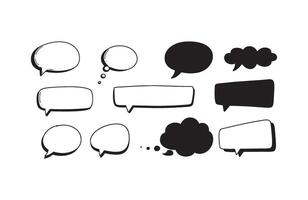 Modern Hand Style Speech Bubble Set vector