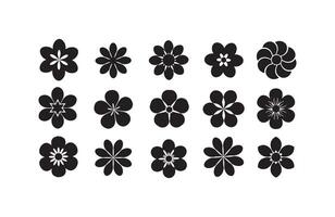 Monochrome Bloom Design Icons for Projects vector