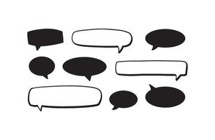 Hand Drawn Speech Bubble Outline Set vector