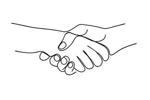 Continuous Line Art Handshake, Unity, Partnership, Agreement, Deal vector