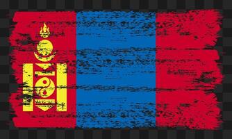 Mongolia flag in grunge style vector