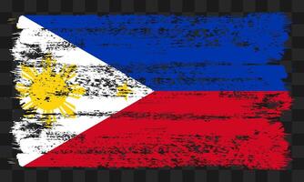 Philippines flag in grunge style vector