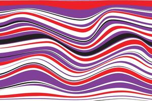 simple abstract violet red color thin to thick wavy distort line pattern vector