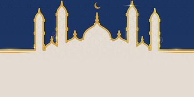 Ramadan Kareem Islamic design greeting card template with mosque vector