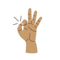 Hand OK gesture, accepting, approving, agreeing. Okay fingers sign. positive signal of satisfaction vector