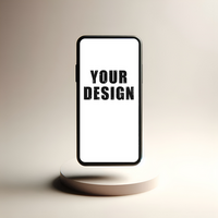 smartphone mockup on a stand with a white background psd