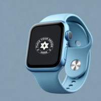 Realistic smartwatch mockup featuring a blank screen for presentation. Perfect for watch mockup designs. Use this watch mockup for digital devices and app interface showcase. psd