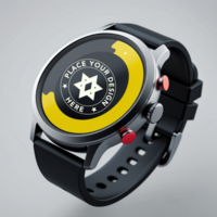 Editable smartwatch mockup with realistic design elements. Use this watch mockup for smart device presentations and digital interface mockups. psd