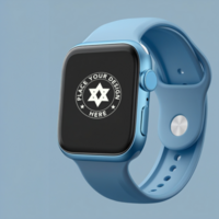 Isolated smartwatch mockup with a blank screen for design presentation. Use this watch mockup for app previews and wearable technology. Smartwatch mockup for display interface. psd