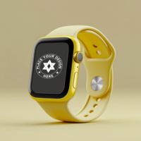 Wearable smartwatch mockup with touch screen display. High-quality watch mockup for smart device presentations and app previews. psd