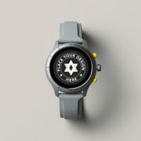 High quality smartwatch mockup for realistic design presentations. Smartwatch mockup featuring a blank screen for UI showcases and digital device mockups. psd
