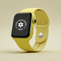 High resolution smartwatch mockup with a blank screen for realistic interface design. Perfect watch mockup for wearable technology and app presentations. psd