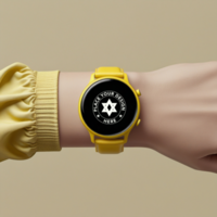 High resolution smartwatch mockup for realistic digital interface presentations. Smartwatch mockup with clean display and touch screen elements. psd