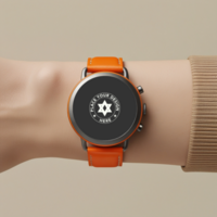 Digital smartwatch mockup for wearable technology presentations. Use this watch mockup for UI previews, smart device displays, and interface designs. psd
